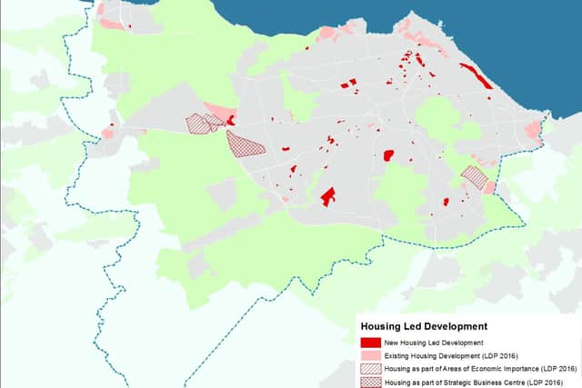 The map shows the potential development areas