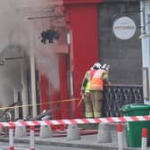 The Elephant House cafe was among the businesses affected by the fire, which broke out within a building on George IV Bridge. Pic: Matt Donlan