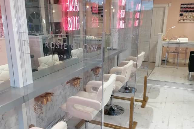 Dividing screens have been put up at salon That Rosie Glow
