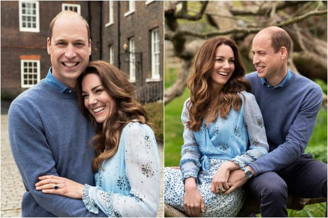 Kate and William posed for pictures earlier this week at their residence, Kensington Palace (Picture: Chris Floyd/Camera Press)
