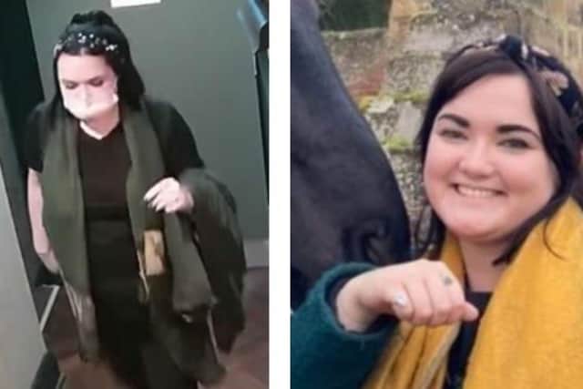 The picture on the left is a more recent one of missing Alice Byrne from Edinburgh and shows her wearing similar clothes to which she was last seen wearing, black top and jeans. However, it is believed she was wearing a white pair of training shoes.