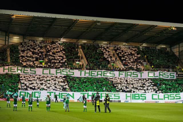 Hibs fans continue to back their club in a time of need. Picture: SNS