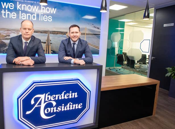 From left: Aberdein Considine's new head of employment law Robert Holland and its head of corporate Ritchie Whyte. Picture: David Johnstone Photography.