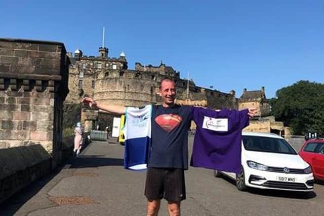Paul Brown completed his challenge at the castle.