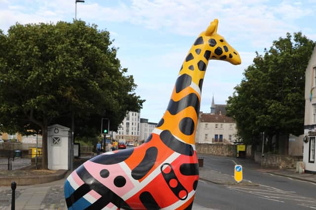 Daz stands out from the herd with his bright colours and bold design and can be found at Newhaven - he's the one that's eight foot tall.