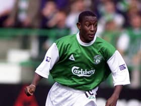 Russell Latapy in action for Hibs. Pic: SNS