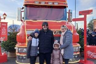 The truck's visit helped families get into the festive mood