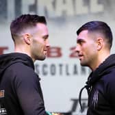 Josh Taylor (left) and Jack Catterall during the pre-fight press conference.