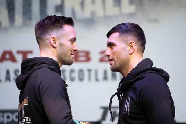 Josh Taylor (left) and Jack Catterall during the pre-fight press conference.