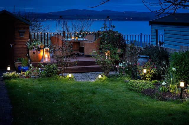 Evening in the garden overlooking the Forth.