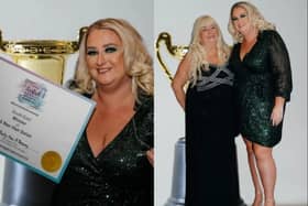 Leanne Reilly pictured with her salon's latest award and also with her mum May Morrison at the ceremony in Glasgow last Sunday.