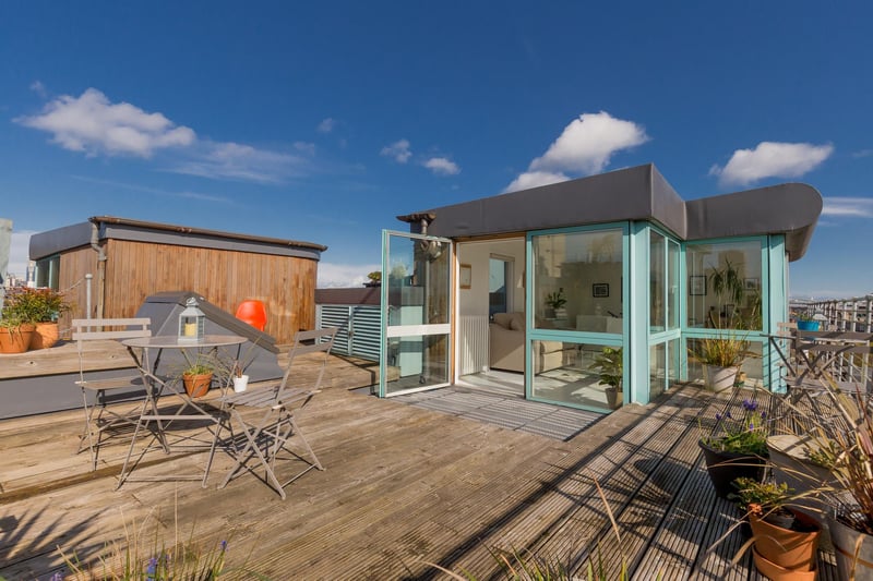 The property has a fantastic private roof terrace accessed via the 'Skypod' on the upper level, which is decked.