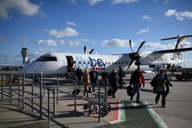 Flybe entered into administration. (Photo by OLI SCARFF/AFP via Getty Images)