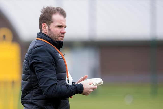 Hearts manager Robbie Neilson preparing for training at Riccarton.