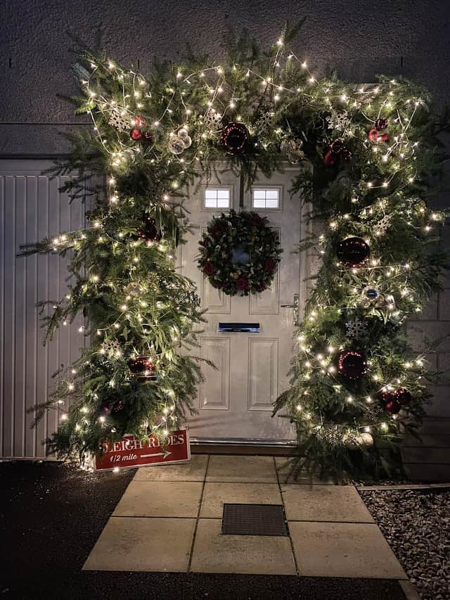 The entrance to Casa Christmas, a three-storey townhouse in Aberdeen which is one of the homes competing for the title in Scotland's Christmas Home of the Year.