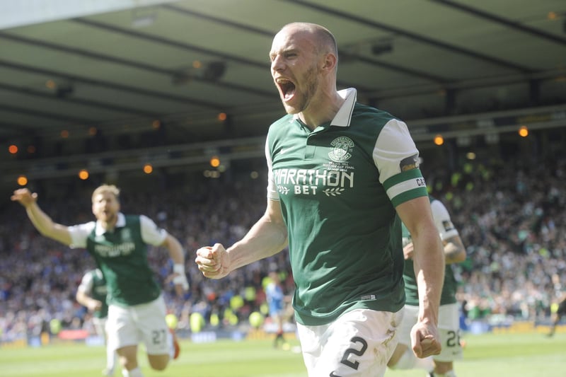 No look back at classic Hibs strips would be complete without the kit worn by the heroes of May 21, 2016, when David Gray scored a later winner in the 3-2 victory against Rangers to bring the Scottish Cup back to Easter Road for the first time since 1902. Pic Greg Macvean .