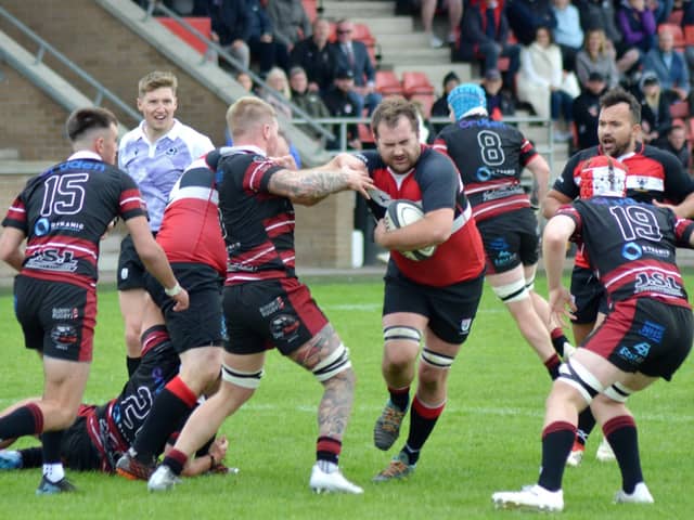 A stock photo of Stephen Hunter in action for Lasswade.