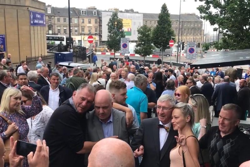Large crowds turned out last August to see Ken unveil the statue of him outside St James' Quarter in his hometown of Edinburgh.