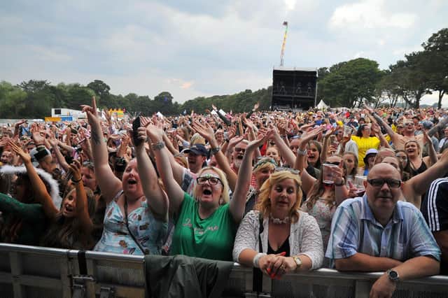 The crowd in front of the main stage at Party at the Palace 2022, on Sunday. Photo by Michael Gillen.