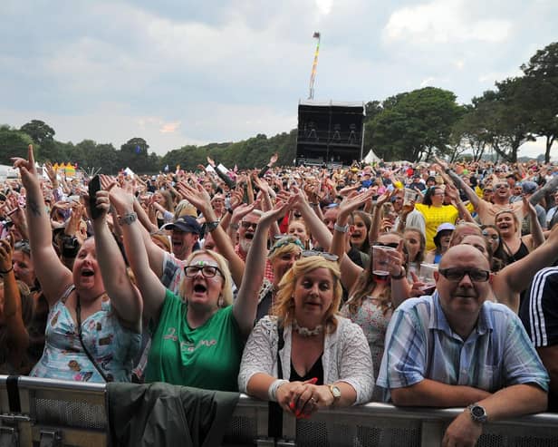 The crowd in front of the main stage at Party at the Palace 2022, on Sunday. Photo by Michael Gillen.