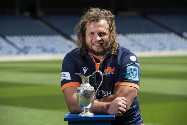 Pierre Schoeman with the 1872 Cup. (Photo by Paul Devlin / SNS Group)