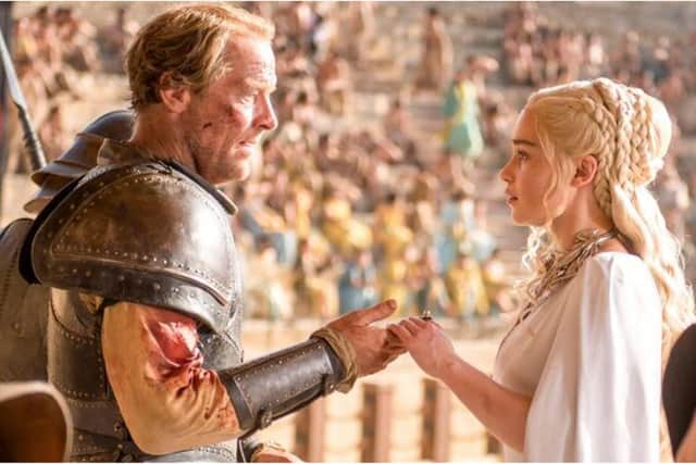 Actor Iain Glen portrayed Ser Jorah Mormont in Game of Thrones alongside aka Emilia Clarke, who starred as Daenerys Targaryen. Photo: HBO