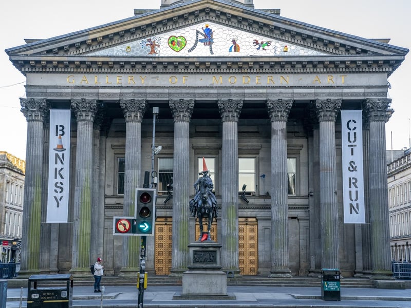 Glasgow's GoMA, where for the first time stencils used by street artist Banksy, to create many of the artist's works, will be displayed in his new exhibition, 'Cut & Run. The show includes authentic artefacts, ephemera and the artist's actual toilet and will run for three months and open all night at weekends.