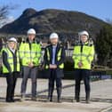 L-R: Hazel Young, Wheatley Group, Group Director of Housing and Property Management, Campbell Te Rito, Cala Homes (East) Senior Site Manager; Ian Murray, Edinburgh South MP; Stephen Faller, Cala Homes (East) Land Manager. Image: Ian Georgeson