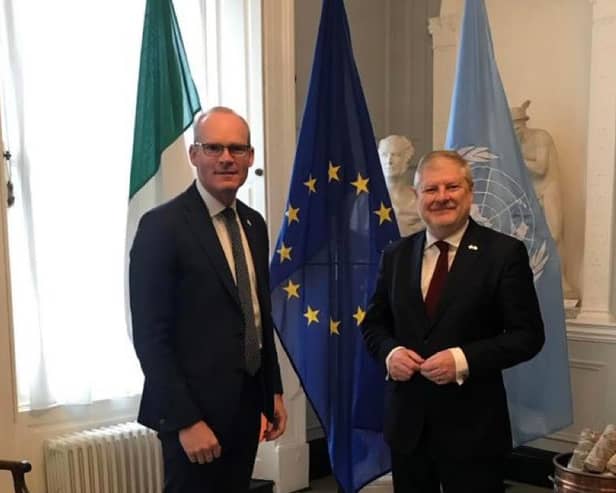 Scotland's Constitution, External Affairs and Culture Secretary Angus Robertson meets Ireland's Foreign Affairs Minister Simon Coveney (Picture courtesy of Angus Robertson)
