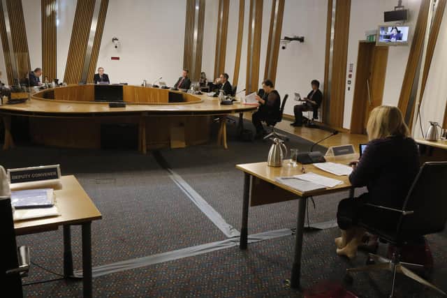 Former first minister Alex Salmond appears before the Scottish Parliament Committee on the Scottish Government Handling of Harassment Complaints at the Scottish Parliament Building. Picture: Andrew Cowan/Scottish Parliamentary Corporate Body via Getty Images