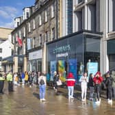 People queue outside the huge Primark store on Princes Street in Edinburgh after it reopened following the initial spring lockdown. Picture: Jane Barlow/PA Wire