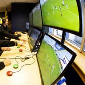 Referees receiving VAR training at Hampden Park. The system will be introduced to the Premiership next weekend. Picture: Alan Harvey / SNS