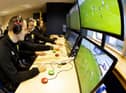 Referees receiving VAR training at Hampden Park. The system will be introduced to the Premiership next weekend. Picture: Alan Harvey / SNS