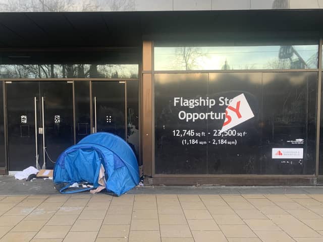 People sleeping in doorways is a common sight on Princes Street