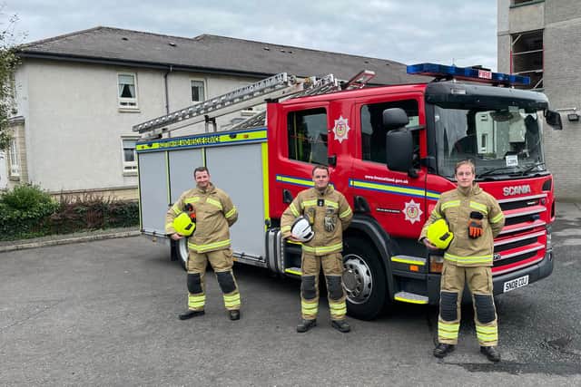 Linlithgow Fire Crew will be donning their full firefighting kit and Breathing Apparatus and walking from 9am-5pm along the town’s High Street on Saturday (April 9), raising money to buy much-needed equipment for firefighters in Ukraine. Photo: Linlithgow Fire Crew