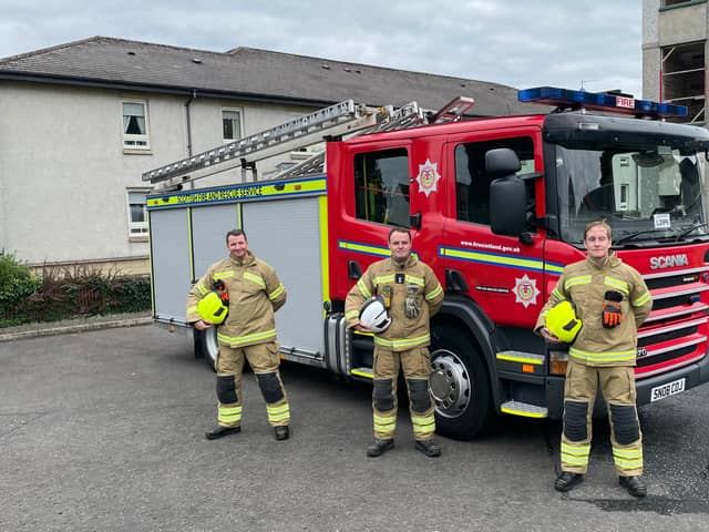 Linlithgow Fire Crew will be donning their full firefighting kit and Breathing Apparatus and walking from 9am-5pm along the town’s High Street on Saturday (April 9), raising money to buy much-needed equipment for firefighters in Ukraine. Photo: Linlithgow Fire Crew