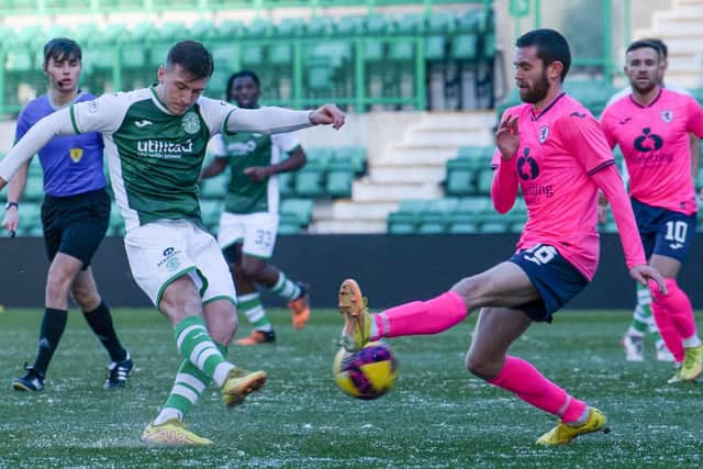 Josh Campbell scored the only goal of the friendly game between Hibs and Raith Rovers
