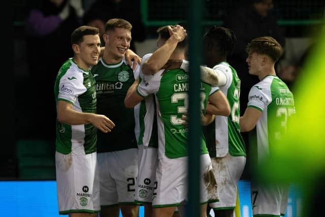 Fish opened his account for Hibs in the 6-0 drubbing of Aberdeen