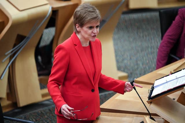 Nicola Sturgeon updated MSPs in the Scottish Parliament in Holyrood on changes to the Covid-19 five-level system on Tuesday (Picture: Andy Buchanan/pool/Getty Images)