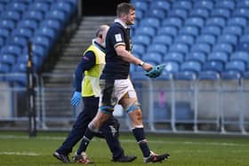 Scott Cummings had to go off with a hand injury during Scotland's Six Nations defeat by Ireland. Picture: Ross MacDonald/SNS