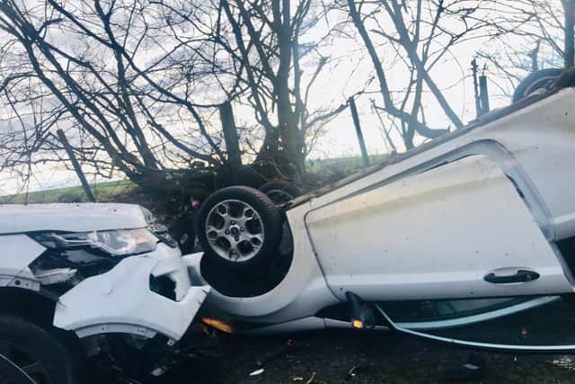 The two car crash happened near Linlithgow on Friday morning