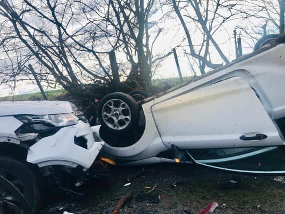 The two car crash happened near Linlithgow on Friday morning
