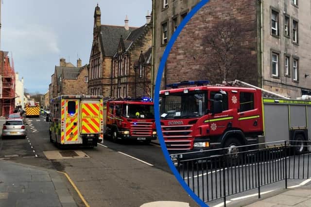 Multiple emergency services respond to a fire on Royal Mile.