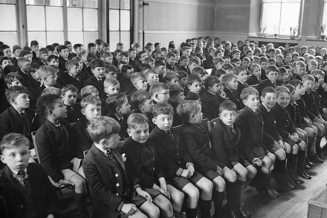 The James Gillespie's Boys School Founders Day audience in February 1960.