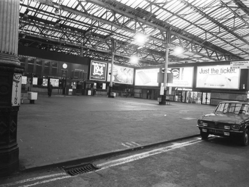 Waverley station in Edinburgh is deserted during the British Rail strike of January 1982.