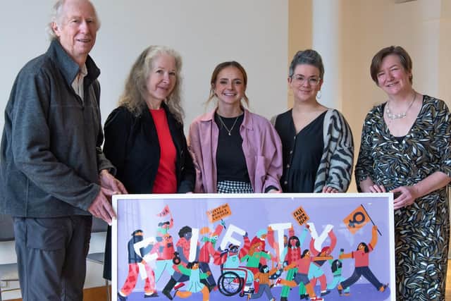 The painting by Amy Steele marked the start of the 50th anniversary of Edinburgh Women's Aid at an event at the City Arts Centre on Thursday.