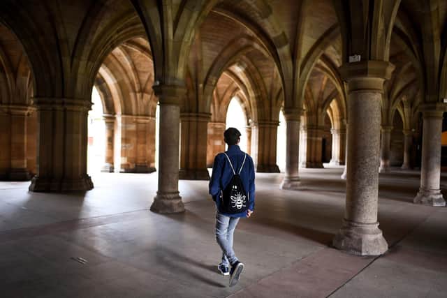 Glasgow University is one of the worst-hit so far in the UK, as at least 45 universities have confirmed coronavirus outbreaks - including 11 institutions in Scotland. (Photo by Jeff J Mitchell/Getty Images)