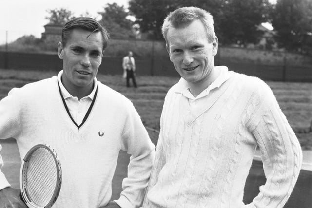 Scottish tennis players Graham Primrose and Harry Roulston at Craiglockhart tennis courts in July 1966.