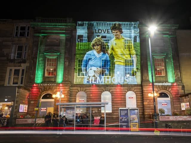 An image from the Scottish coming-of-age romantic comedy film Gregory’s Girl was projected onto the Filmhouse building after its closure last October. Picture: Jane Barlow
