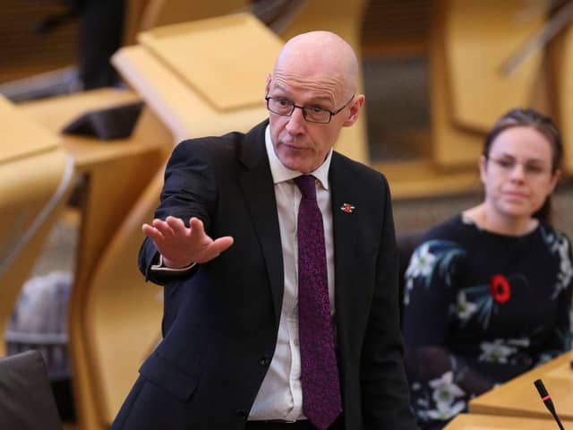 Deputy First Minister John Swinney said plans in place to deal with the impact of Storm Eunice in Scotland are “proportionate” and “extensive”(Photo by Fraser Bremner-Pool/Getty Images).